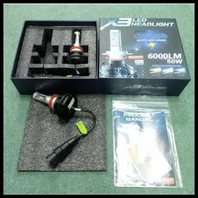 TERBARU LAMPU HEAD LAMP TURBO LED X3 SERI H11 H4 3 WARNA RUSH-TERIOS
