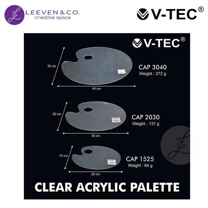 

V-Tec Clear Acrylic Palette / Palet Transparan / Bening