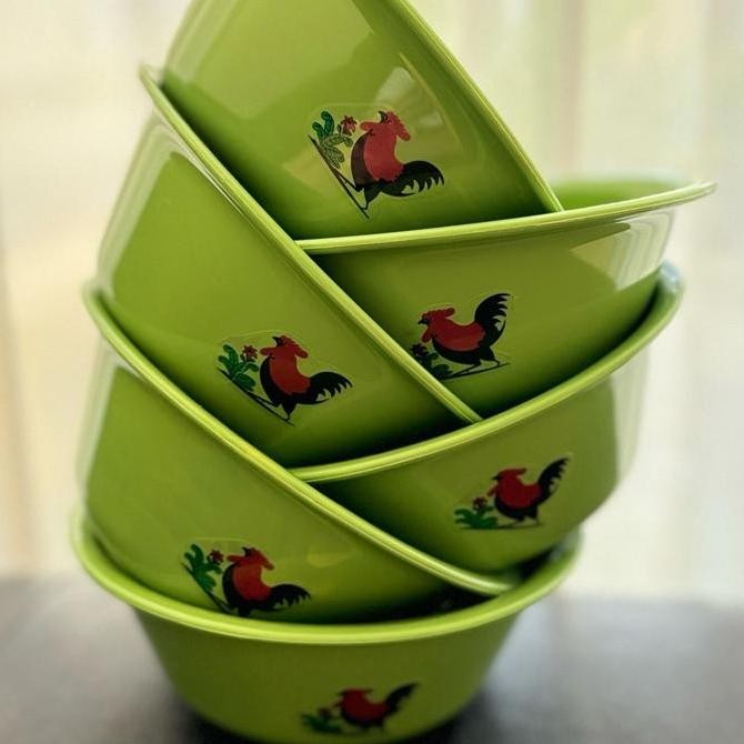 JH8 Mangkok Plastik Ayam Jago 1 Lusin; Dapur Makan,mangkuk dessert Nasi Wadah