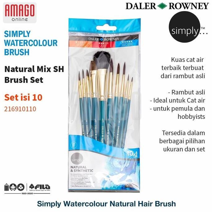 

Daler-Rowney - Simply Watercolour Natural Brush Set 10 Pcs - 216910110