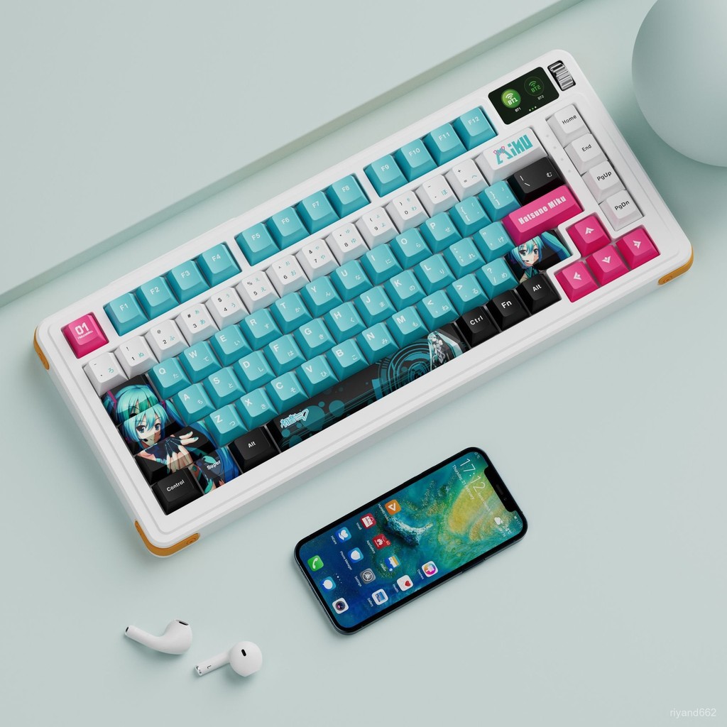 Hatsune Miku Theme Keycaps Custom Mechanical Keyboard Keycap Height PBT Sublimation Five-Sided Perso