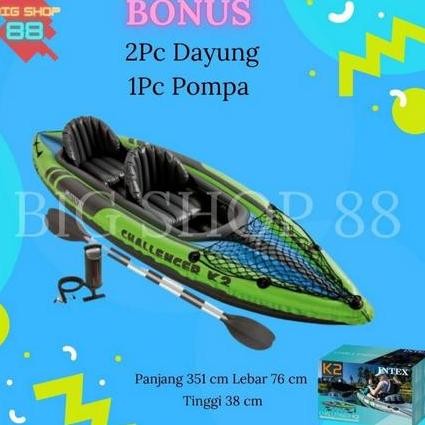 Intex Perahu Karet Perahu Kayak Challenger K2 2 Orang #68306 Co
