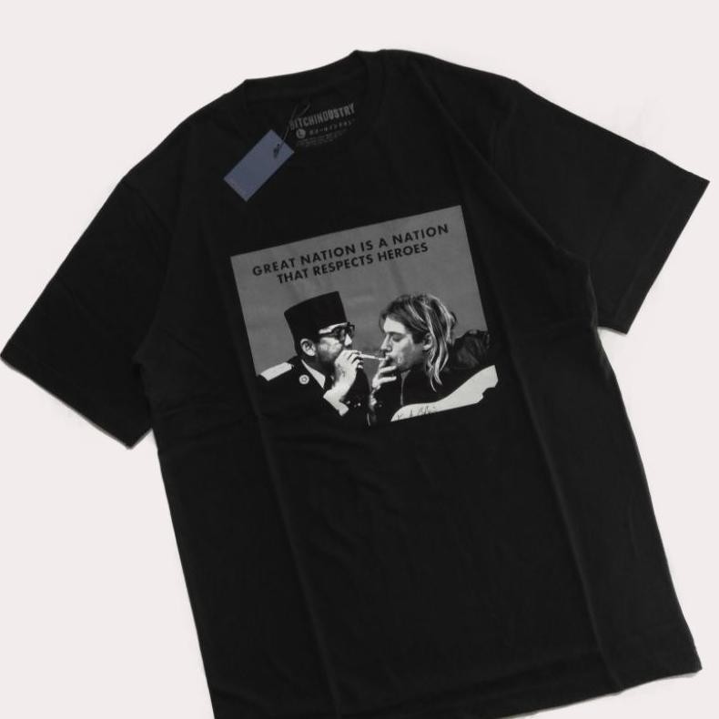 Promo Kaos Soekarno X Kurt Cobain Kaos Kurt Cobain Kaos Soekarno Kaos Hitam Kaos Pria Distro