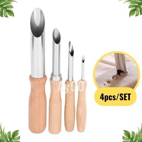 

4Pcs/Set Pottery Tool Hole Model Making Tool For 4 Ordinary Round Punches Pottery / Pelubang Tembikar