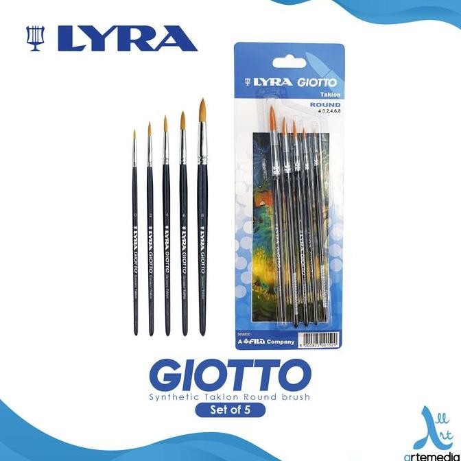 

Kuas Lukis Lyra Giotto Set 5 Round Synthetic Taklon Brush