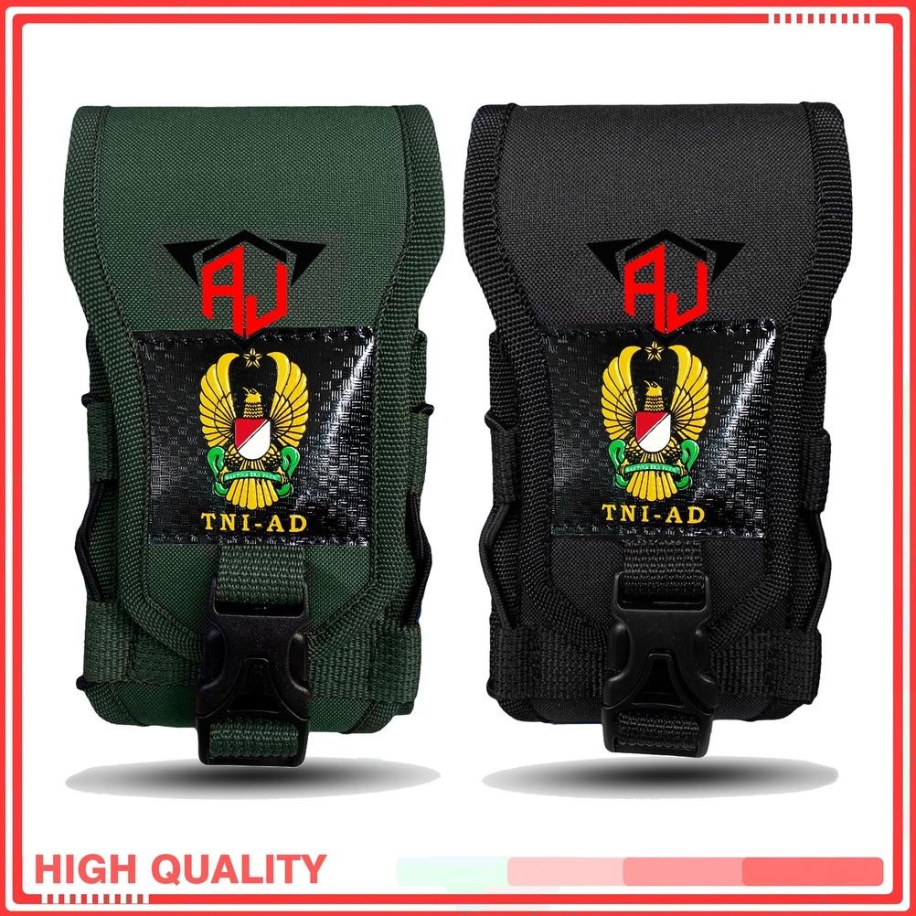 Sarung Hp TNI AD Sarung Hp Pinggang Tactical Logo TNI AD DiM