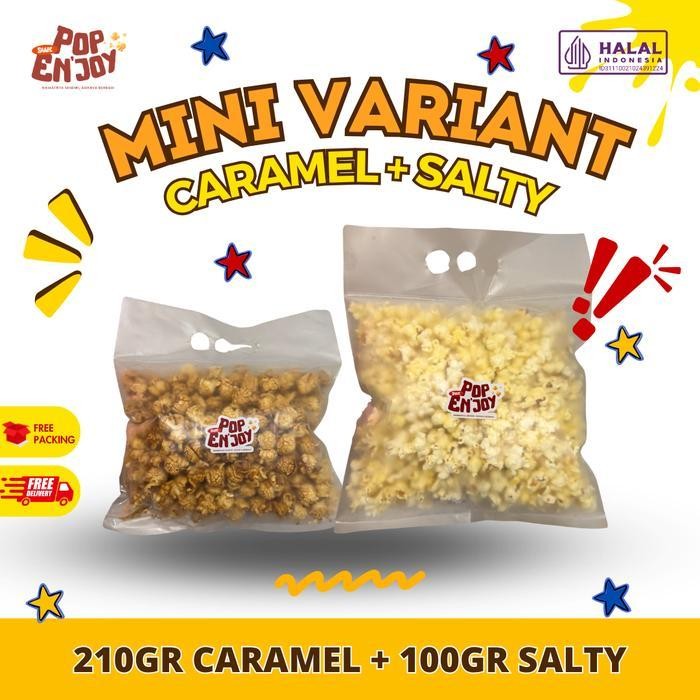 

[Mix] Popcorn Caramel + Butter Sea Salt - Popenjoy / Makanan Manis Crispy Camilan Popkron Snack Jagung