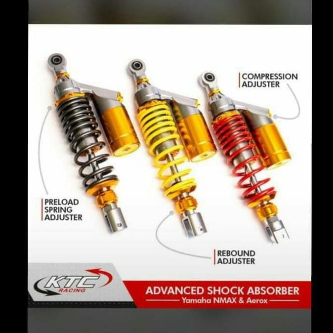 SHOCK BREAKER BELAKANG TABUNG ATAS KTC RECING YAMAHA AEROX 155 UK 305