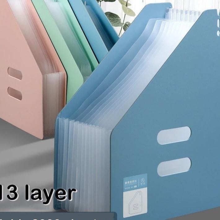 

13 Lapisan Tas File Berkapasitas Besar Tas Kertas Uji Berdiri Tas Kertas Sisipan Tas Organ Vertikal 2 Lembar Buku Folder Penyimpanan Data A4