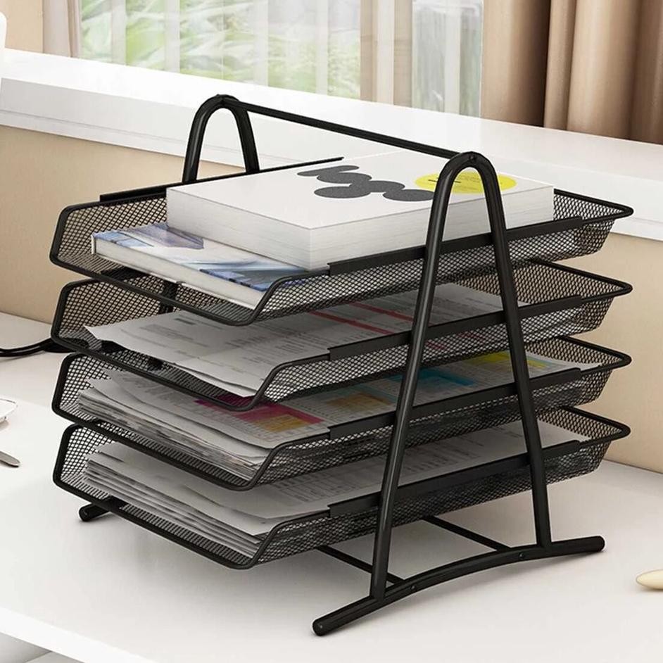 

Document Tray 4 Susun Rak Dokumen 4 Tingkat File Document Tray Wadah Documen 4 Susun Rak Dokumen Kertas Elevated Letter Tray 4 Susun Besi