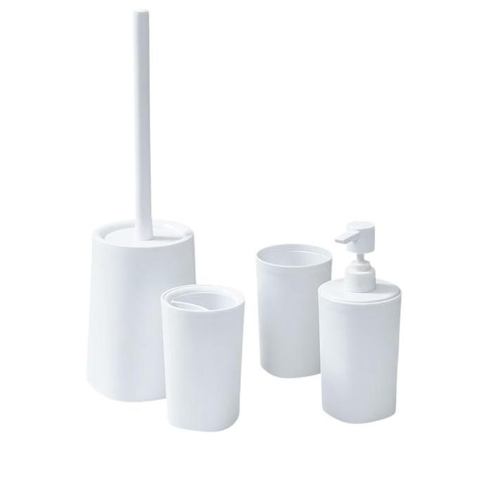 INFORMA SET 4 PCS CILIA PERLENGKAPAN KAMAR MANDI - PUTIH LIQUID SOAP SHAMPOO DISPENSER SET AKSESORIS