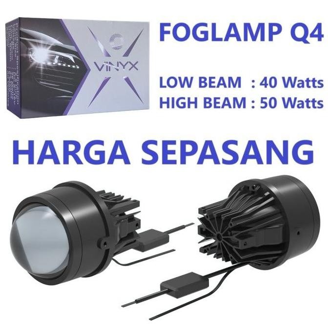 FOGLAMP BILED PROJECTOR VINYX Q4 3 INCH LED LAMPU KABUT MOBIL