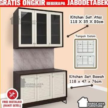 Kitchen Set 3 Pintu Atas Dan Bawah Lemari Meja Dapur Minimalis Sayur