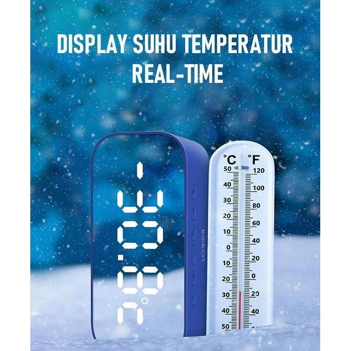 

Robot RB560 Alarm Clock Bluetooth Speaker LED Display Jam Meja Digital TL
