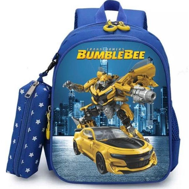 

Tas Ransel Sekolah Anak Laki-Laki Karakter BUMBLEBEE Premium TK SD Bonus Tempat Pensil