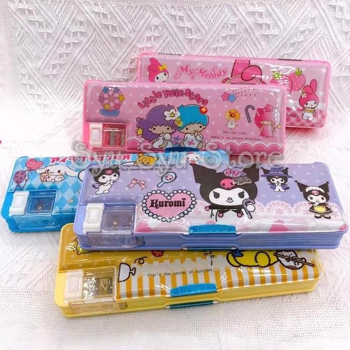

Tempat Kotak Pensil 2 Sisi Serutan Karakter Kuromi My Melody Cinnamoroll Hello Kitty
