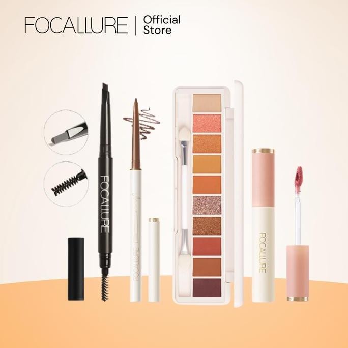 

FOCALLURE 4in1 Makeup Set - Eyeshadow, Lip Cream, Pensil Alis, Gel Eyeliner