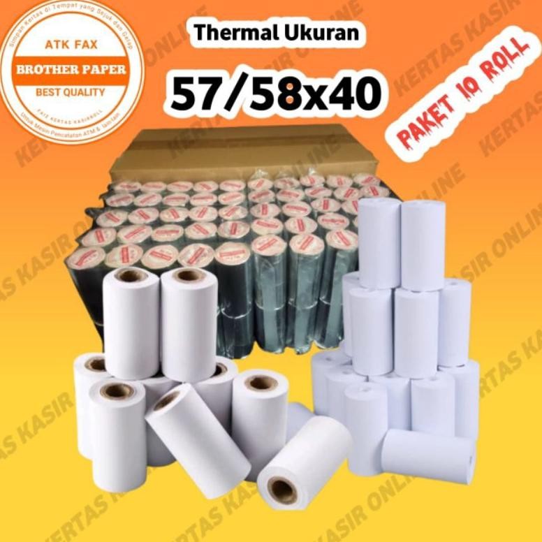 

Kertas Thermal Murah EDC 57/58x40 Paket 10 Roll
