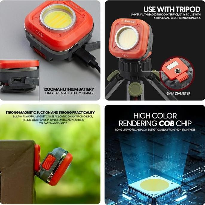 Lampu Mini Gantung Usb Sunrei C600 Key Light Led/Cob Multifunction Co