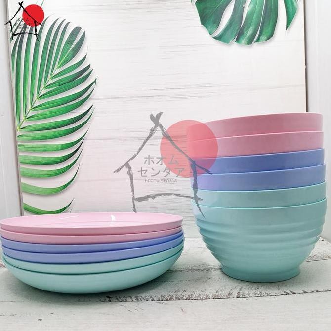 

PROMO PAKET 12 PCS ( 1 LUSIN ) PIRING BULAT MANGKUK BULAT MIE SEBLAK BASO RAMEN WARNA PASTEL BAHAN PLASTIK Kitchenware