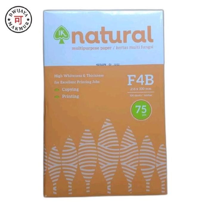 

Kertas Natural F4 75Gsm (216 X 330Mm) 1 Rim Isi 500 Lembar New Stok