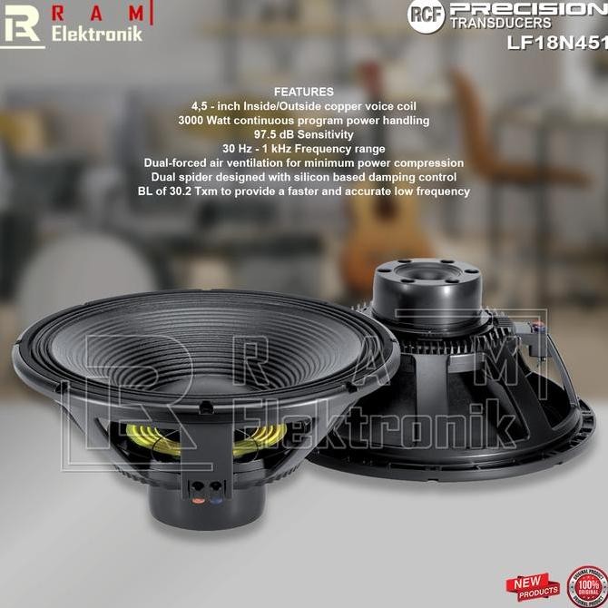 Speaker Komponen Rcf Lf18N451 18 Inch Woofer Made In Italy Original