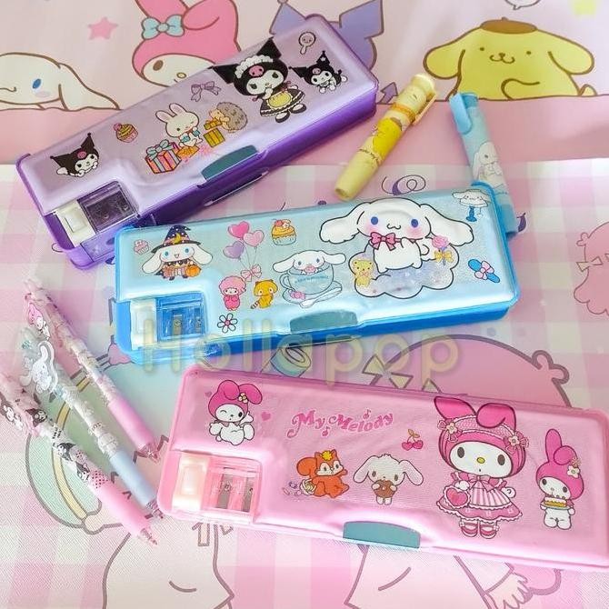 

Tempat Pensil Karakter Melody Kuromi Cinnamoroll Gliter Hop | Pencil Case Lucu