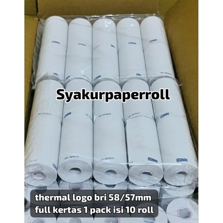 

Kertas thermal logo BRI 58/57x30 full coreles paket 100 pcs / Struk kasir printer edc 58mm