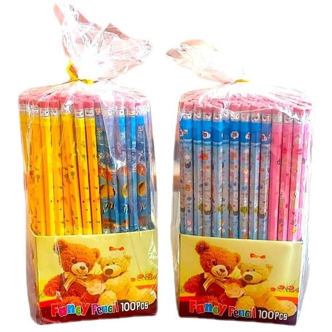 

Pensil Kayu 2B Fancy Isi 100pcs/Pack - Cocok Hadiah Ultah & Goodie Bag Anak