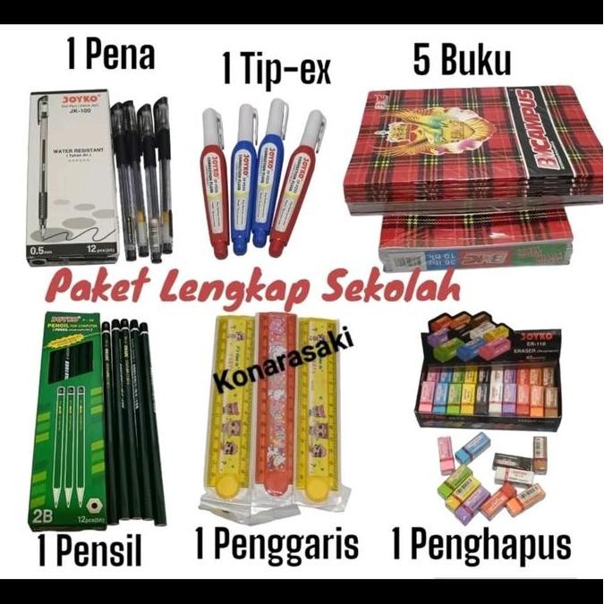 

Paket Alat Tulis Sekolah 1 Pack 10/5 Buku + Pulpen Pensil Penghapus Buku Tulis BM Campus 36 Lembar