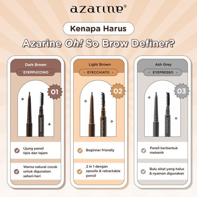 

Azarine Oh! MY BROW Definer Eyebrow Pensil Alis Red Velvet Series Eyebrow Pencil Waterproof