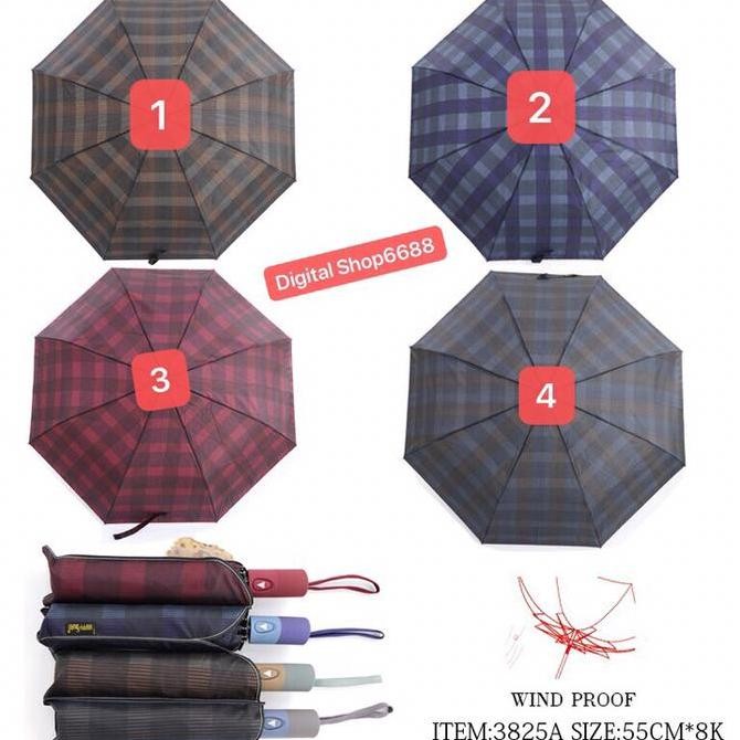 

Payung Lipat 3 Pensil Sutra Renda 8K Desain Elegan 3825A