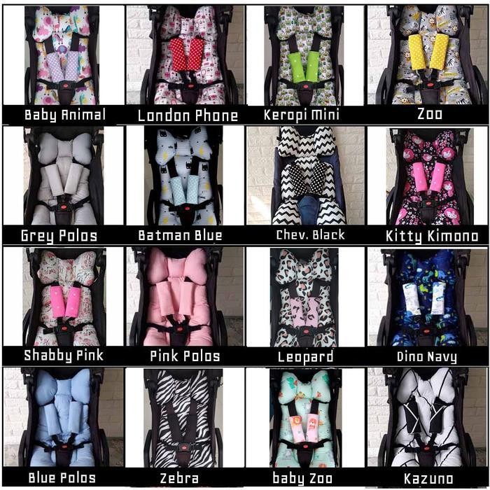 BB SET Stroller Pad & Seat Belt Pad Stroller Akachan kereta dorong seatpad borny liner Stroler