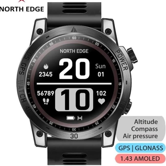 North Edge Cross Fit 3 Jam Tangan Pria Altimeter Barometer Kompas Gps Co