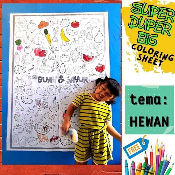 EMS KERTAS MEWARNAI JUMBO Poster Mewarnai Raksasa Ukuran Besar Yukitadraw SERI DOODLE RAKSASA | Main