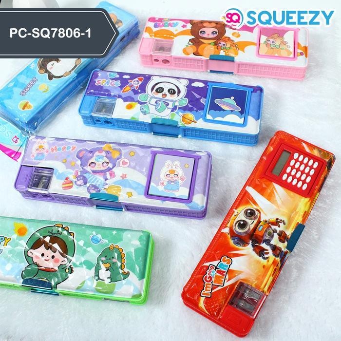 

EMS Tempat Pensil Magnet Karakter + Kalkulator / Kotak Pensil Free Buble