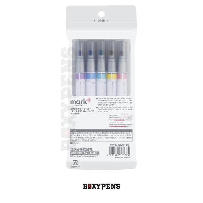 

Kokuyo Mark+ Two Way Color Highlighter Set Gray Series - 5 Colours New Stok