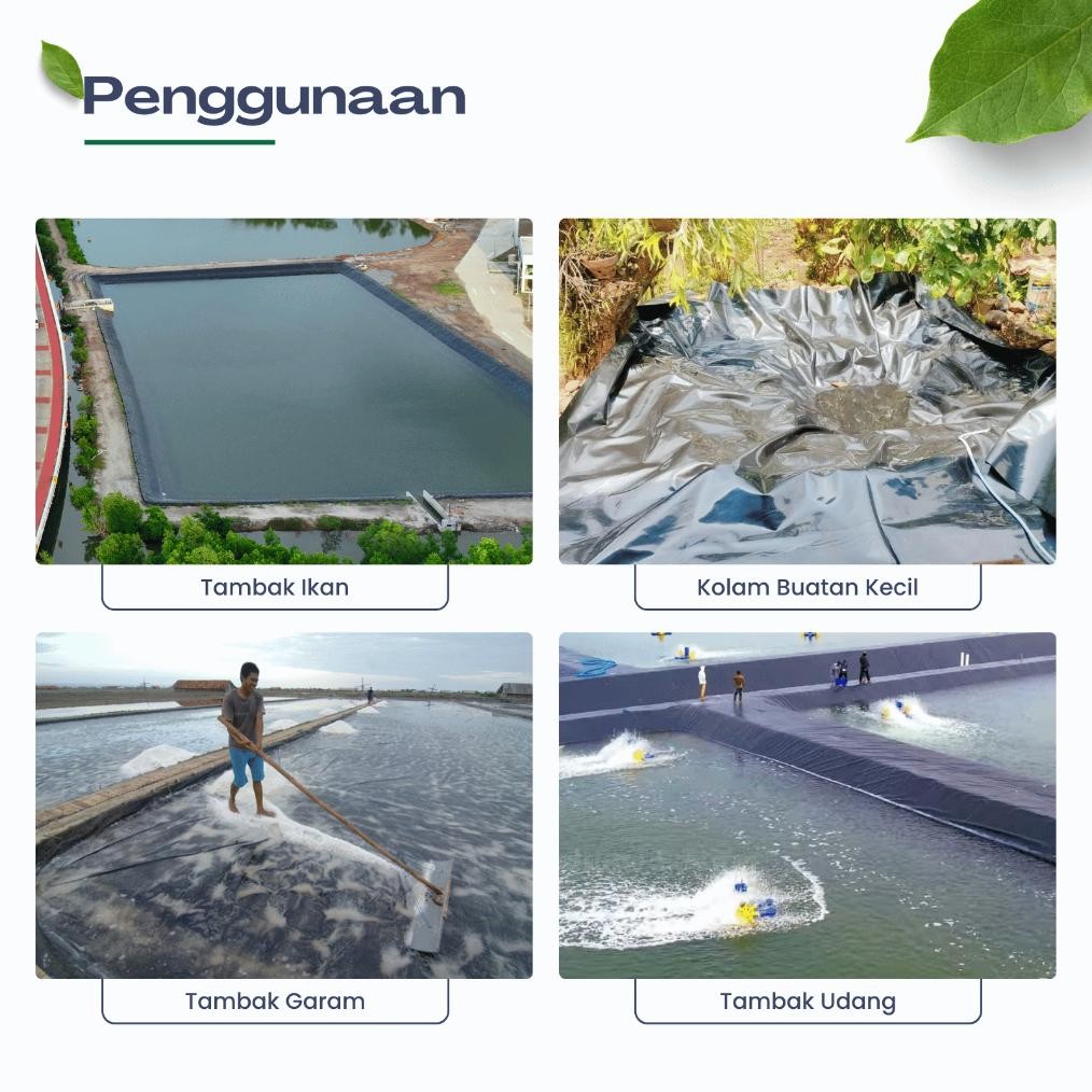Geomembran Hdpe Tebal 300 Micron Lebar 5 Meter - Plastik Kolam Ikan - Tambak Garam - Tambak Udang Sp