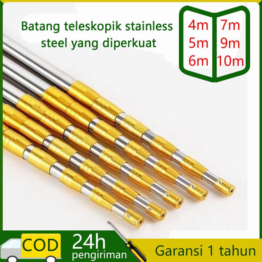 3m-10m Tiang Teleskopik  Pemetik Buah  Gergaji Jaring Celup