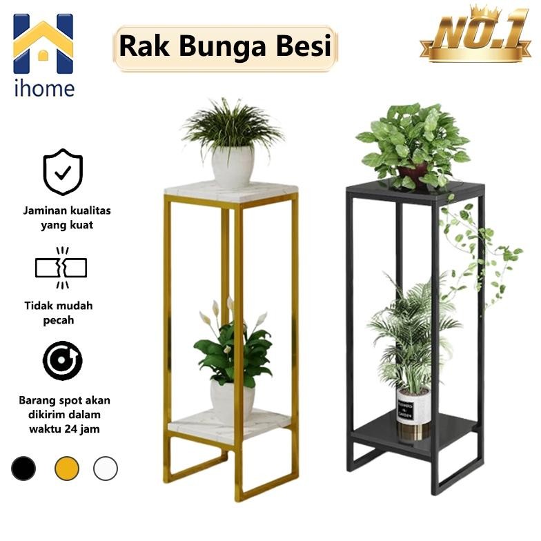 Rak Bunga Rak Bunga Besi Rak Tanaman 2 Susun Rak Pot Bunga Standing Planter Rak Hiasan Ruang Tamu Ra