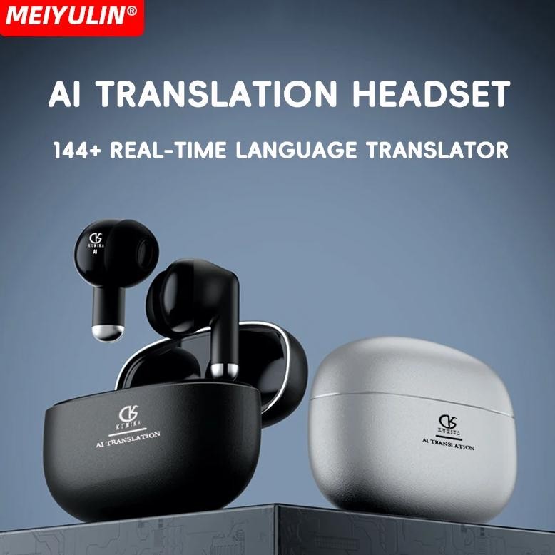 AI Translator Earbuds Real-Time Translator Headphones 144 Languages Voice Translator Wireless Blueto