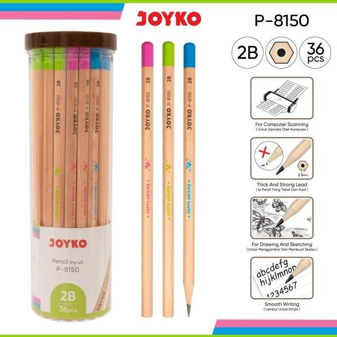 

Pencil Pensil Joyko P-8150 1 Drum 36 Pcs Happy Writing New Stok