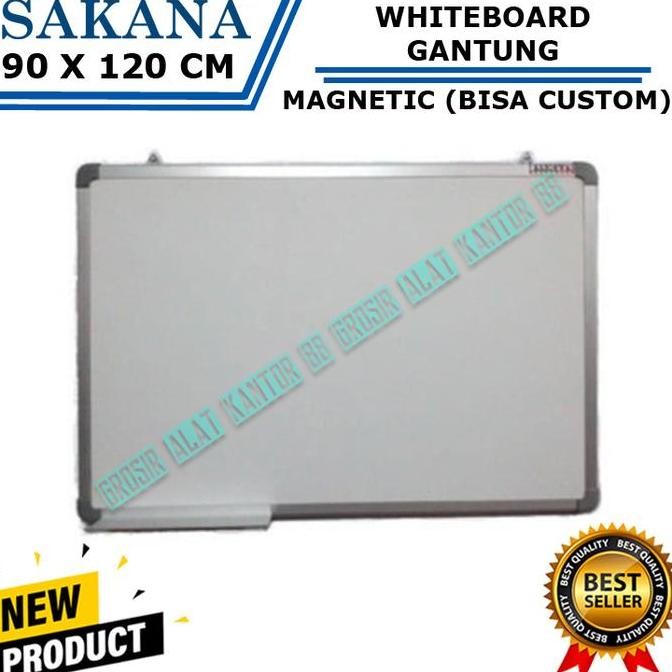 

Whiteboard Sakana 90 X 120 Cm Gantung / Papan Tulis White Board New Stok