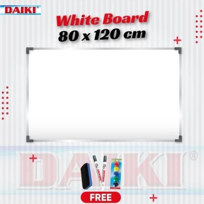 

Daiki Whiteboard Magnetic Single Face 80 X 120 Cm/.90 X 120 Cm New Stok