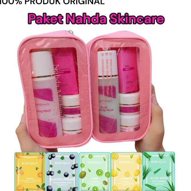 NEW NAHDA SKINCARE MIKHAYLA | PAKET ACNE GLOW & NORMAL GLOW | 100% ORIGINAL Kotoran Membersihkan Men