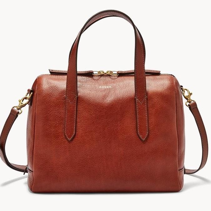 Nwt Tas Fossil Sydney Satchel Medium Brown