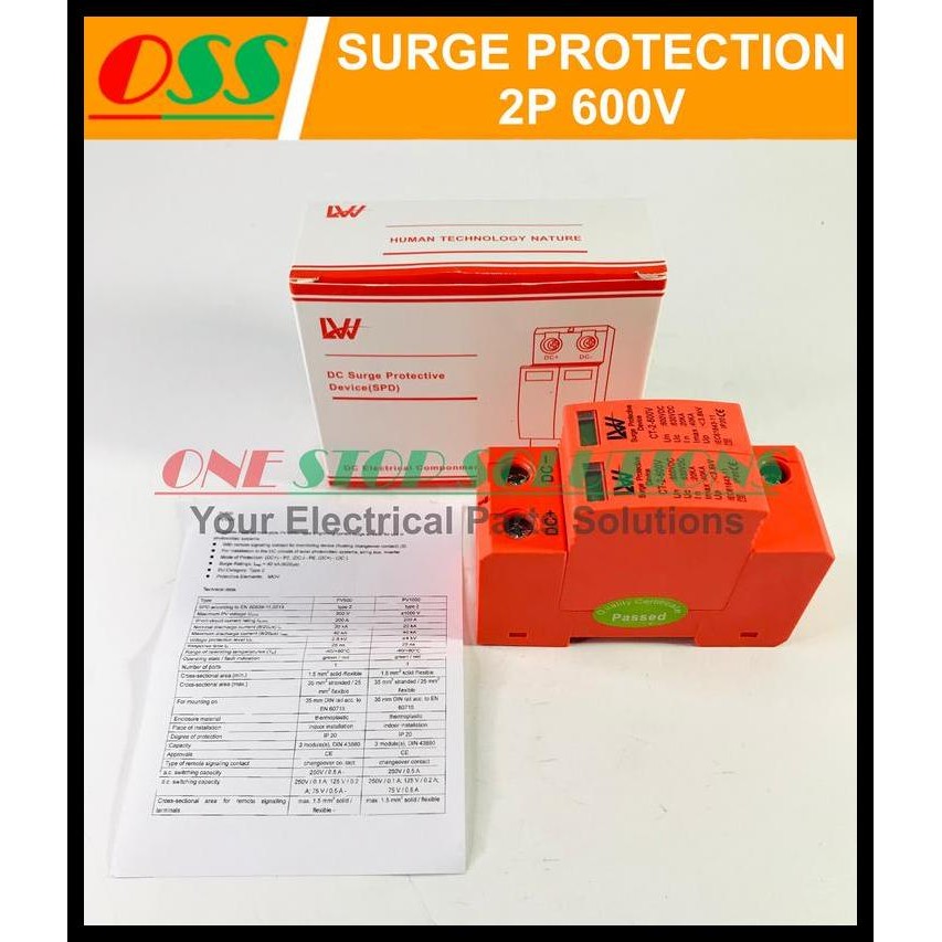 HOT DEAL SURGE PROTECTION DEVICE ARREST SURGE PROTECTOR SPD DC 2P 600V
