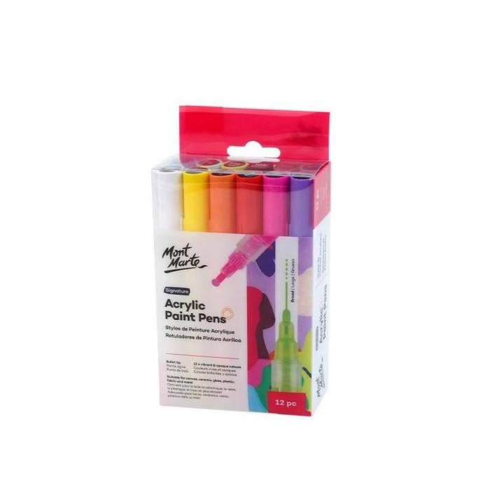 

Ohsome - Mont Marte Mpn0130 Acrlic Paint Pen Spidol Akrilik 12 Set New Stok