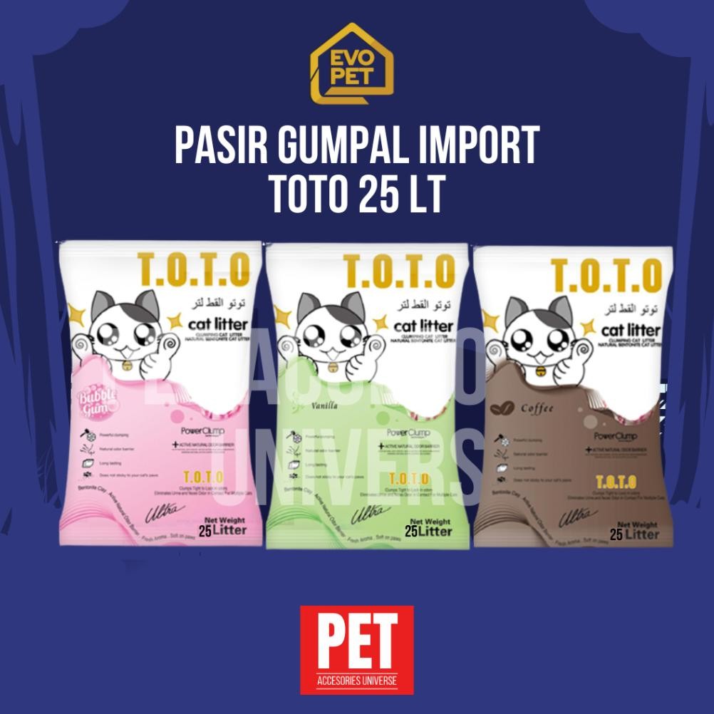 T.O.T.O Pasir Gumpal Import Toto 25 Lt, Pasir Bentonite Toto 5 Lt, Pasir Bentonite Toto 10 Lt DiM