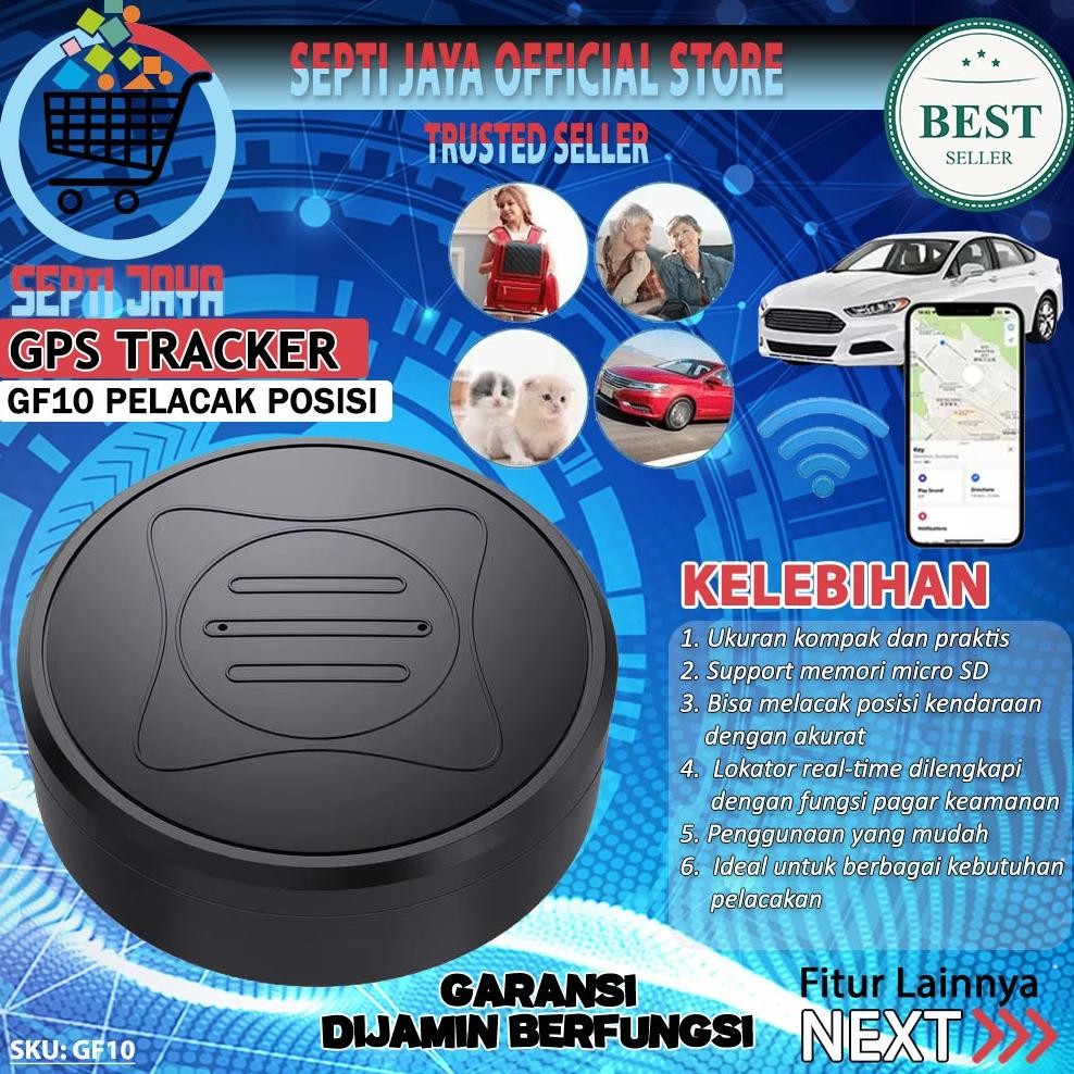 GPS Mini GF10 Paling Akurat App XTGPS Alat Pelacakan Lokasi Kendaraan GPS Mobil Motor Real Time Trac